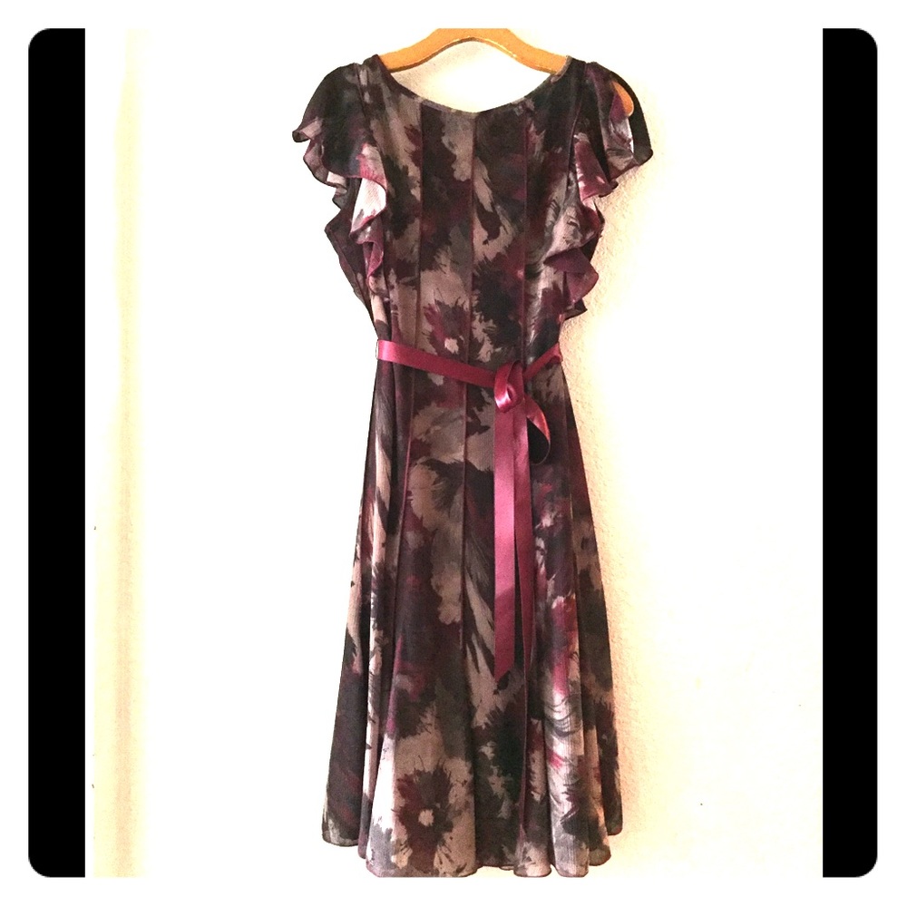 Sandra Darren Burgundy Dress